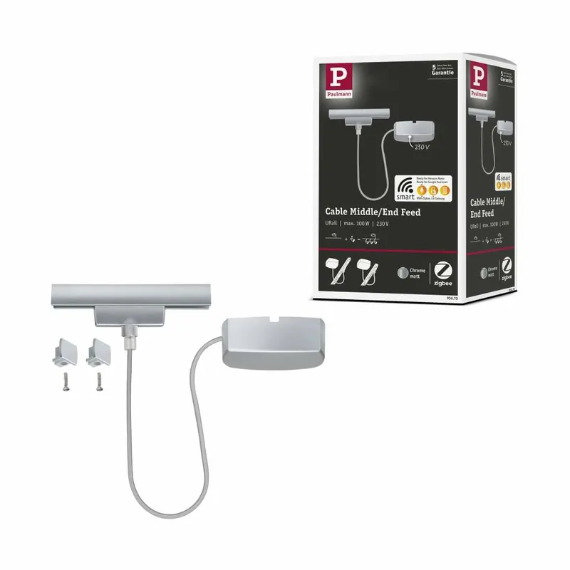 Angebot Paulmann URail Kabeleinspeisung Zigbee 1m Chrom matt max. 100W