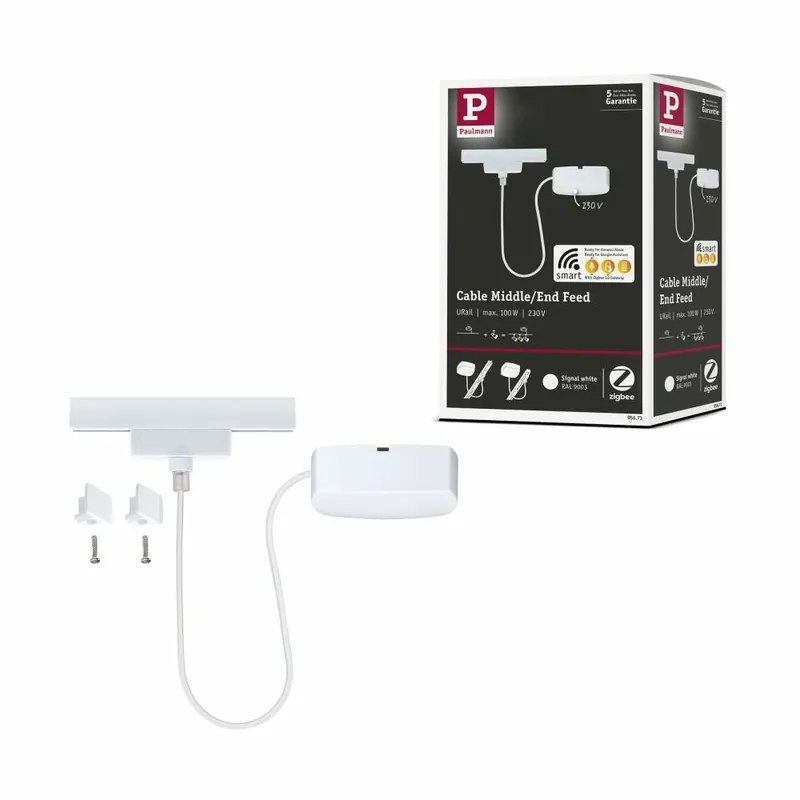 Paulmann URail Kabeleinspeisung Zigbee 1m Signalweiß max. 100W Schnäppchen