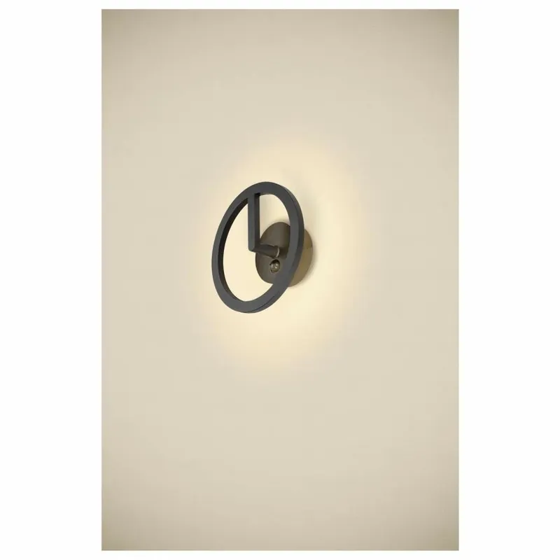 SLV LED Wandleuchte Q-RING schwarz matt mit Sensor 10W 3000K IP54 Online Kaufen