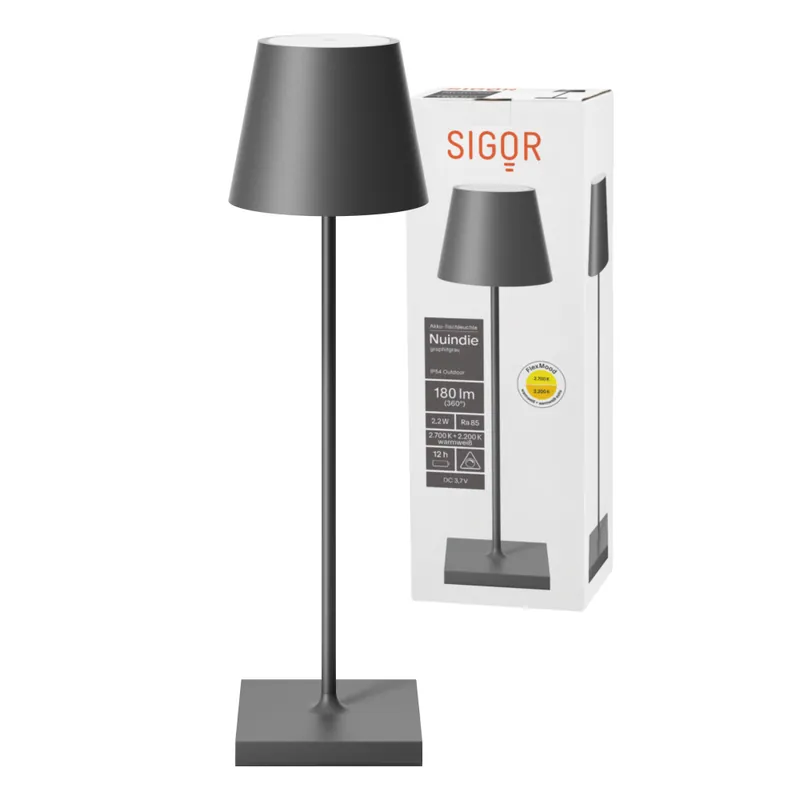 Akku-Tischleuchte Nuindie USB-C 380mm graphitgrau Saisonangebot
