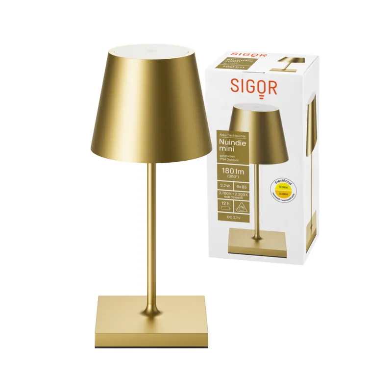 Beliebt Akku-Tischleuchte Nuindie mini USB-C goldfarben